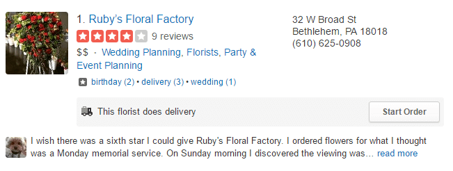 Ruby's Floral Factory claims to have no relationship with BloomNation.