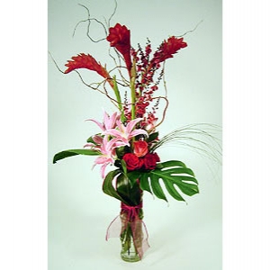 Tropicals and Roses Vase
