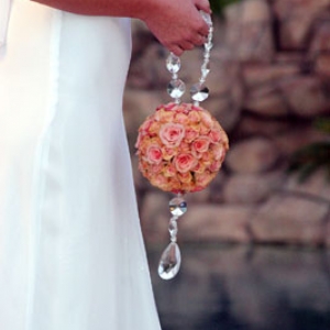 Pink/Peach Spray Rose Pomander