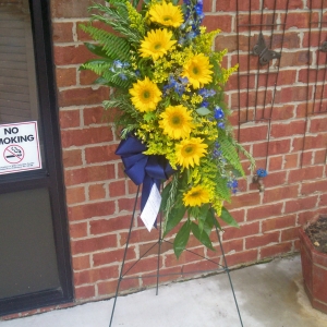 Sunflower and Delphinum Spray