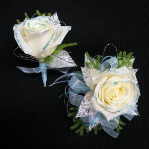 blue glitter prom roses