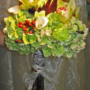 Green & brown wedding bouquet