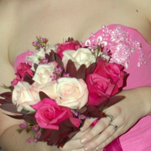 Shades of pink hand tied bouquet