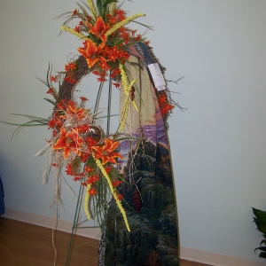 Funeral wreath with Throw