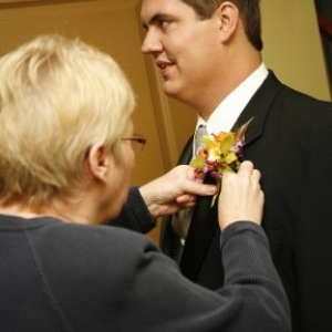 My groom getting pinned