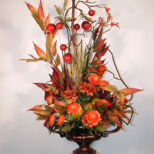 Pomegranate Silk Flower Arrangement