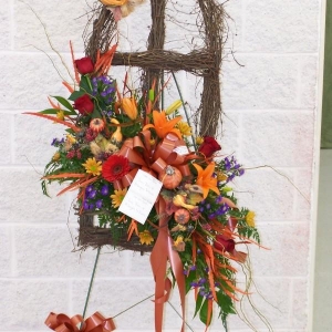 Fall Grapevine Window Wreath