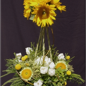 sunflower tulip centerpiece