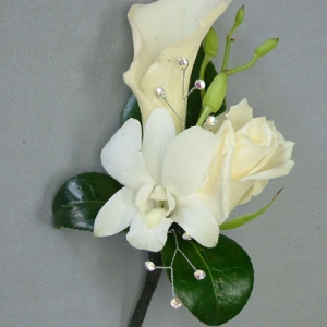 Matching Boutonniere for the white calla corsage