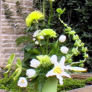 Lime Green and White Arrangement