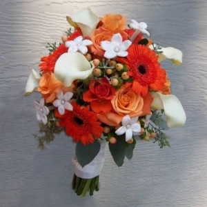 Orange and White wedding