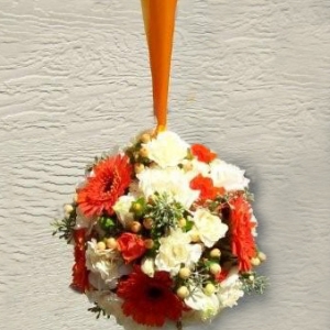 Orange and White wedding