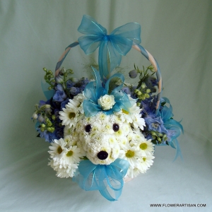 Puppy floral arrangement