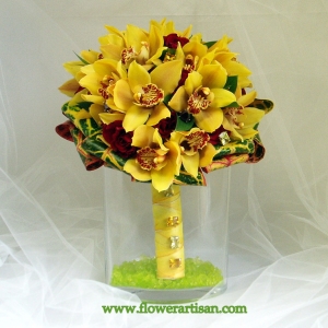 Yellow orchid bridal bouquet