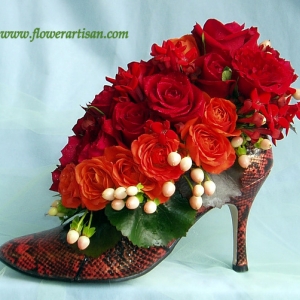 Red Shoe Floral Arrangement