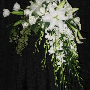 White Bridal Bouquet  HeritageHomeAccentsandFloral.com