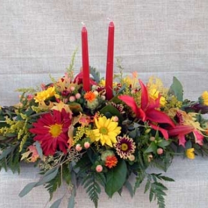 Autumn Centerpiece with 2 candles