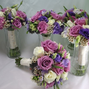 March 2010 Wedding Bouquets in Purples & Whites