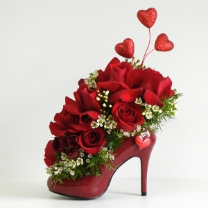 Heart and Sole Valentine Flower Arrangement