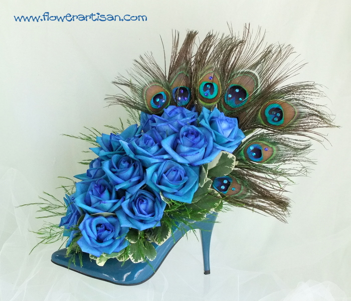Blue Shoe Floral Arrangement