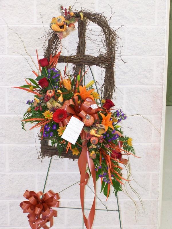 Fall Grapevine Window Wreath