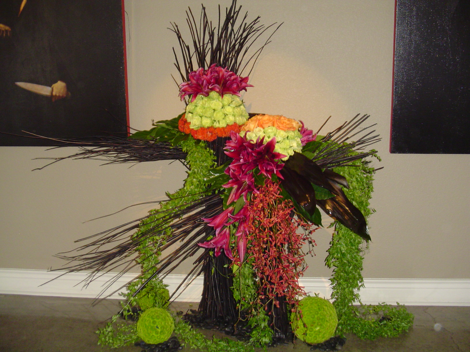Floral Sculpture for Art Opening