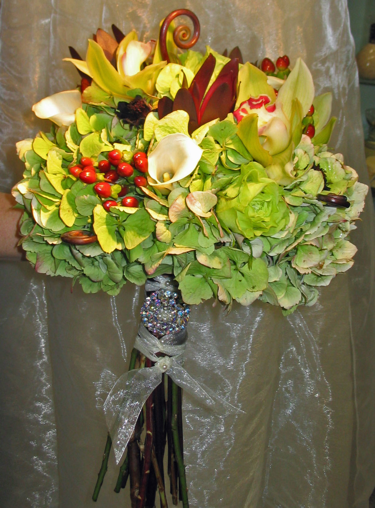 Green & brown wedding bouquet
