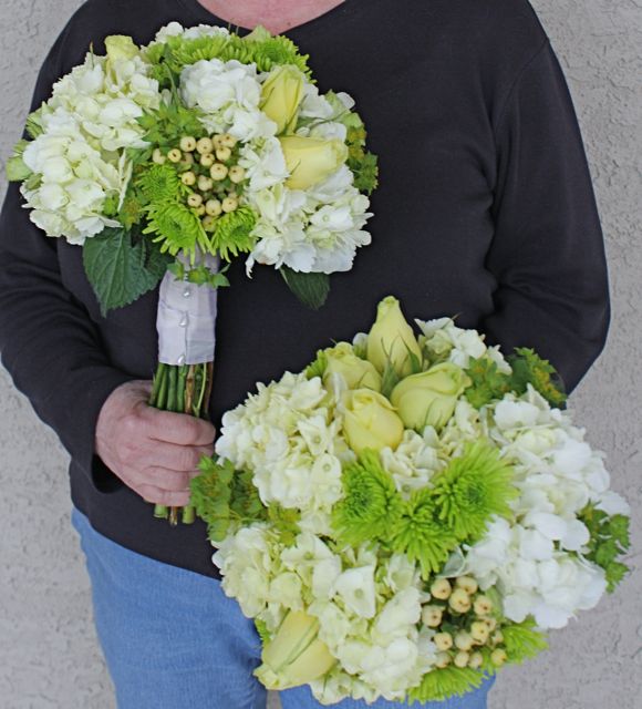 Green & White Bouquets