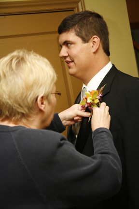 My groom getting pinned