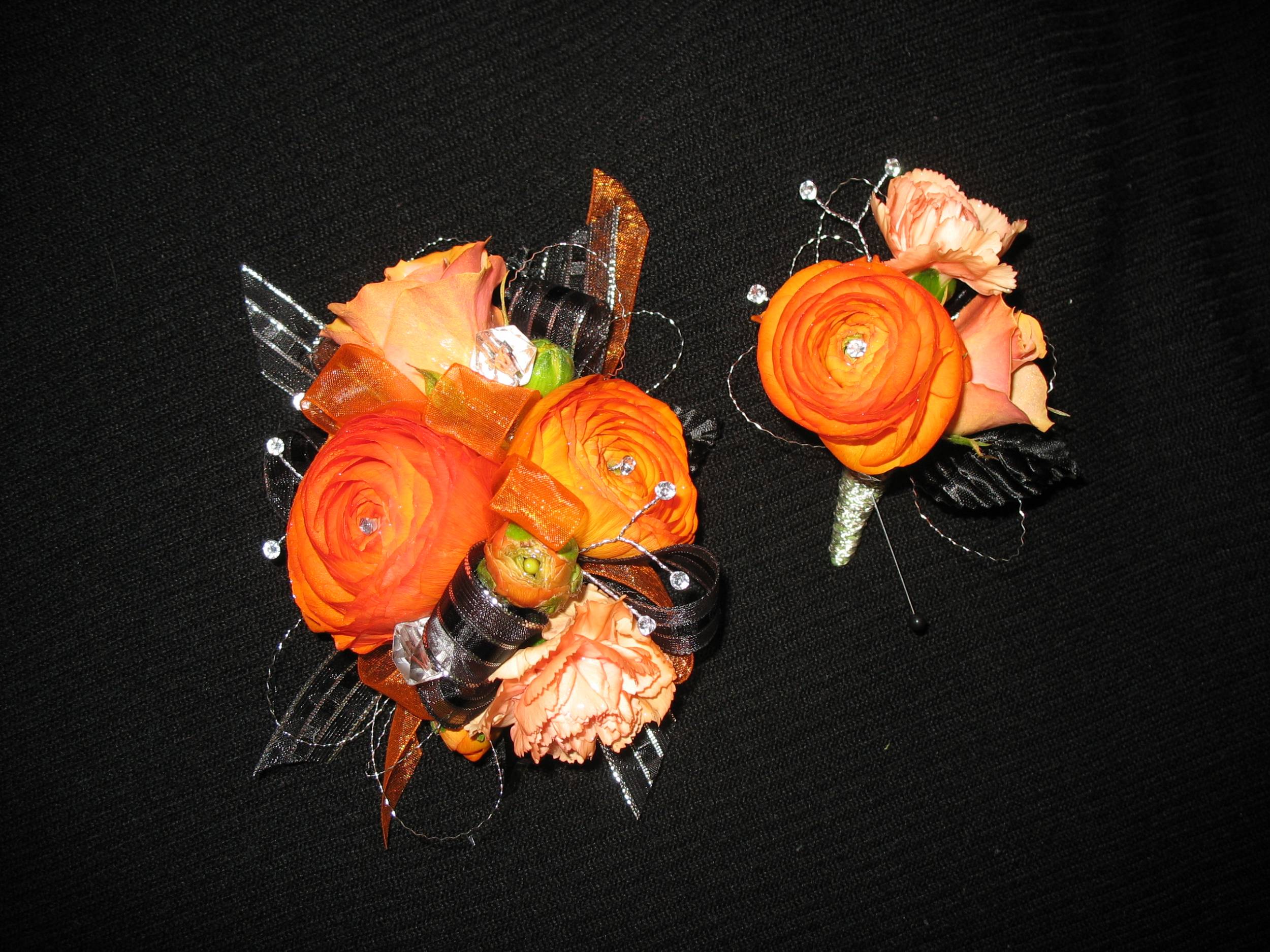 orange prom flowers