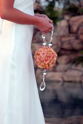 Pink/Peach Spray Rose Pomander