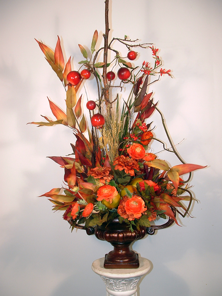 Pomegranate Silk Flower Arrangement