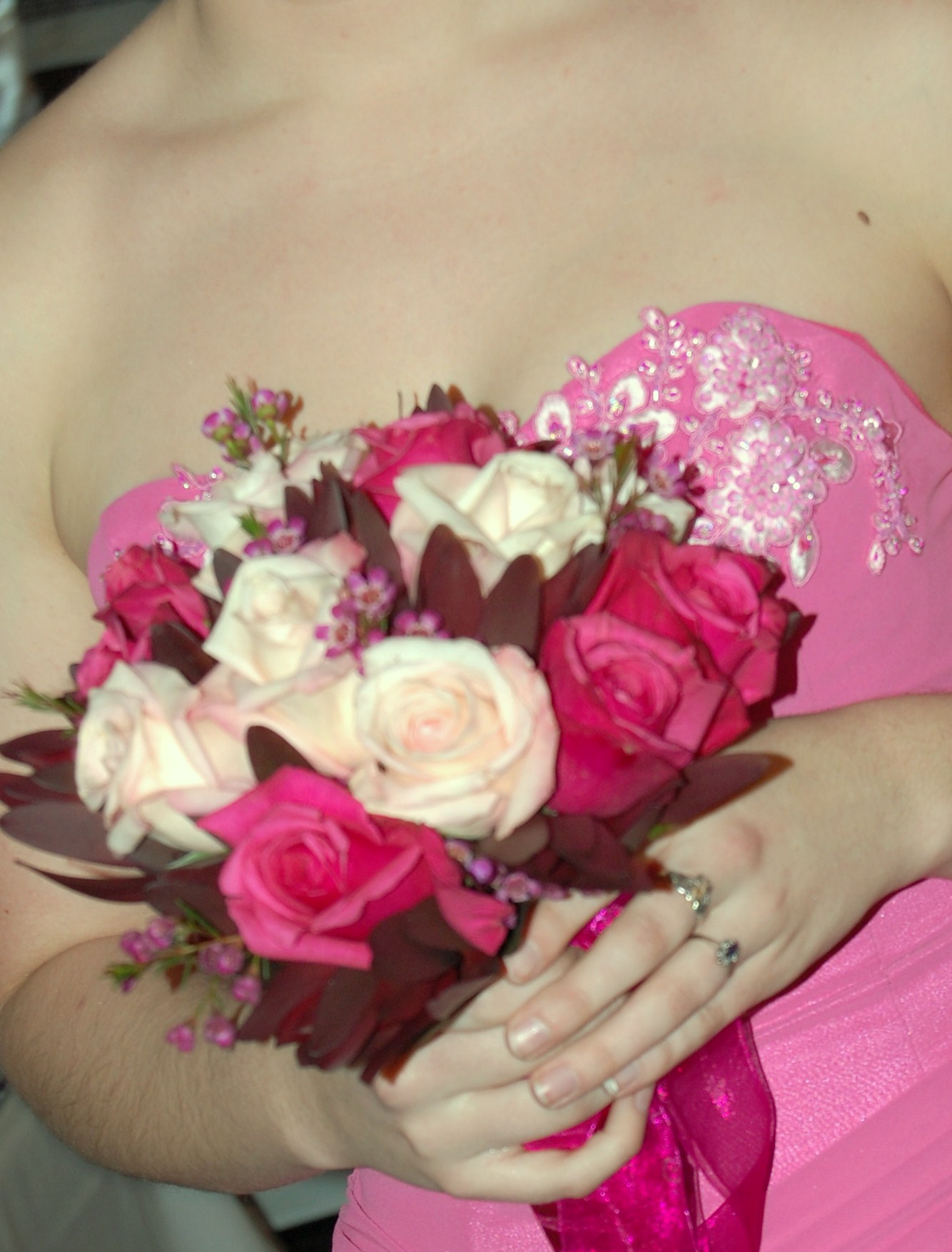 Shades of pink hand tied bouquet