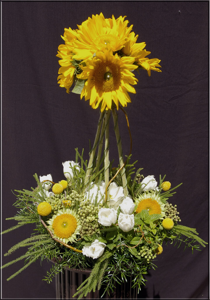 sunflower tulip centerpiece