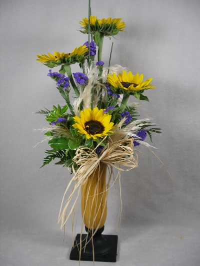 Sunflowers in Art Deco vase