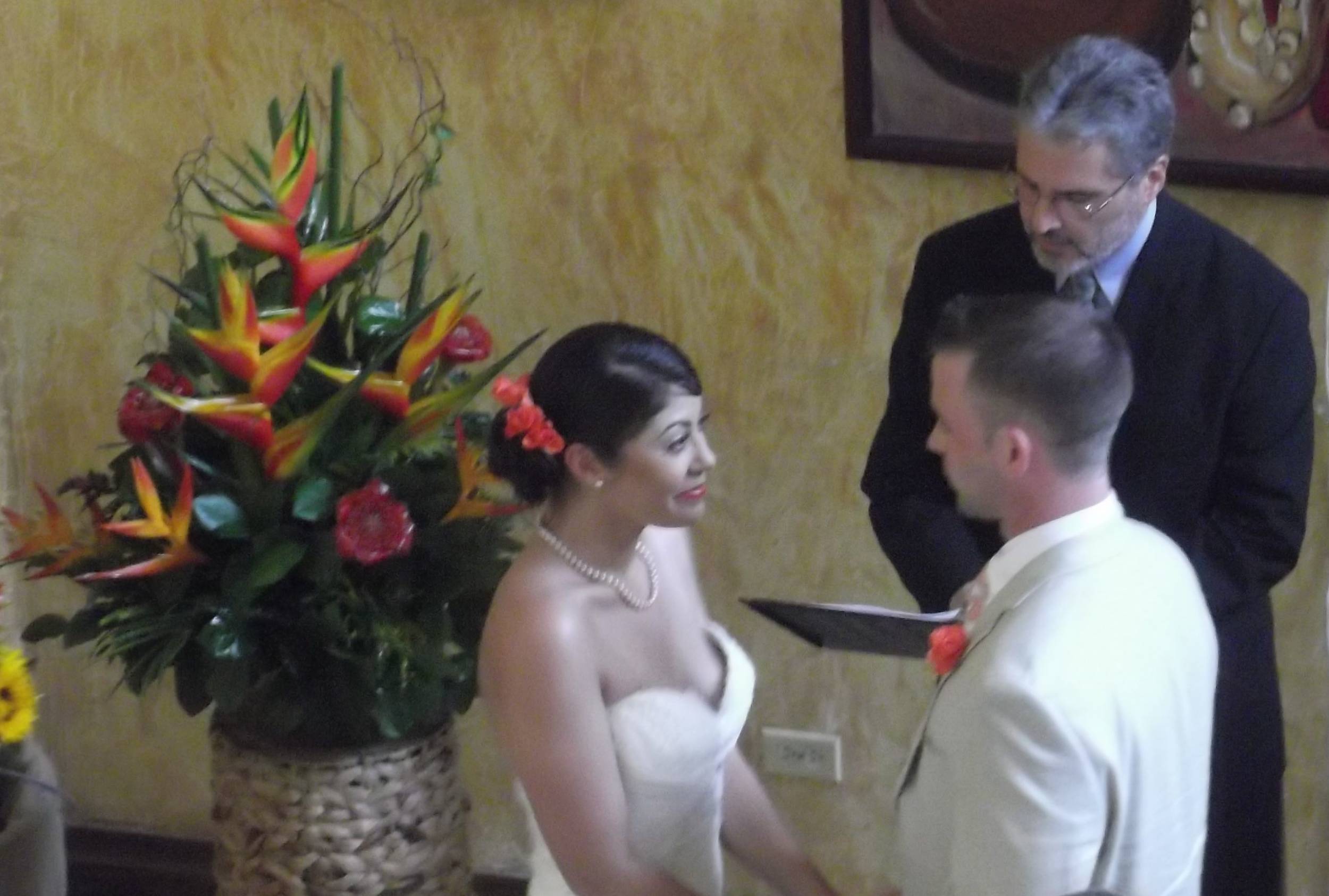 tropical ceremony flowers