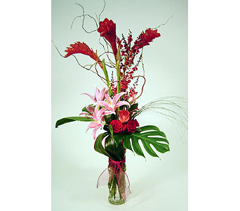 Tropicals and Roses Vase