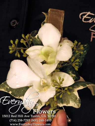 White Orchid Boutonnieres